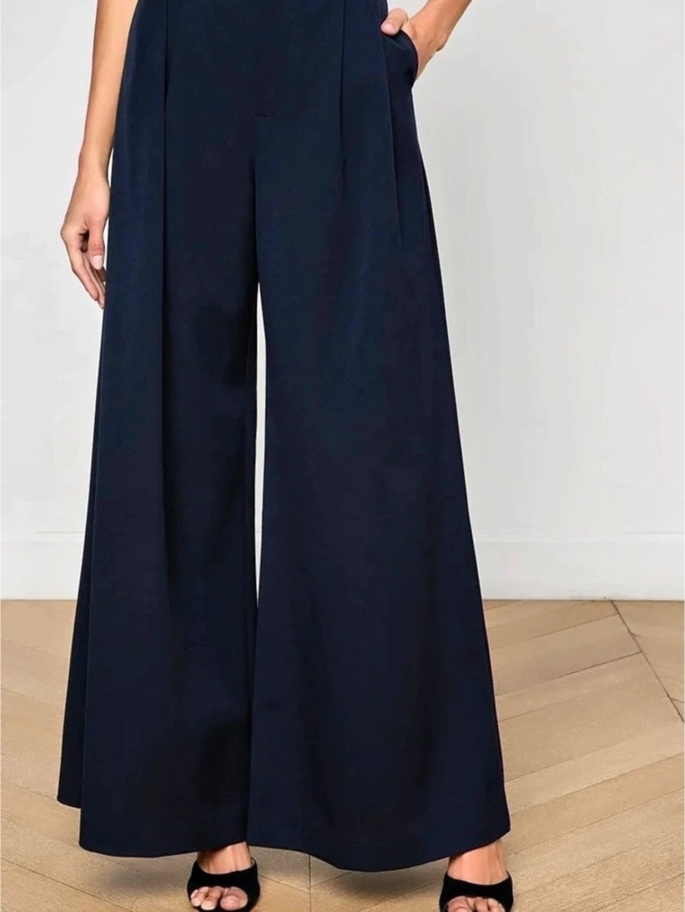 L'AGENCE Chelsy Wide Leg Pant Pants Navy Size 8
